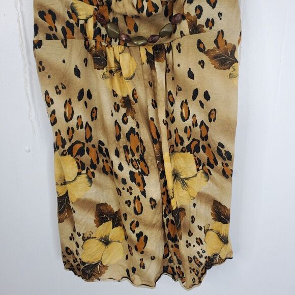 Cocomo Tank Tie Waist Leopard Floral Jewels Y2K Babydoll Empire Waist WOmens XL - Picture 3 of 10